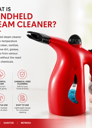 Handheld Red Garment Steamer with 200mL Water Tank, Continuous Steam, Steam Flow, 1.8m Cord, ABS Plastic (Copy) (Copy) (Copy)