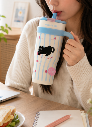 1200ml Vacuum Insulated Stainless Steel Tumbler with Handle & Straw Lid – 6 Hour Temperature Retention