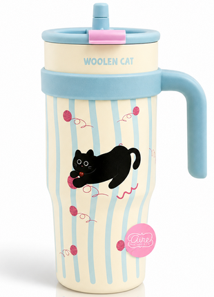 1200ml Vacuum Insulated Stainless Steel Tumbler with Handle & Straw Lid – 6 Hour Temperature Retention