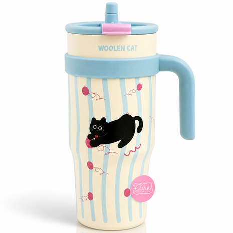 1200ml Vacuum Insulated Stainless Steel Tumbler with Handle & Straw Lid – 6 Hour Temperature Retention