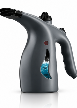 Handheld Grey Garment Steamer with 200mL Water Tank, Continuous Steam, Steam Flow, 1.8m Cord, ABS Plastic