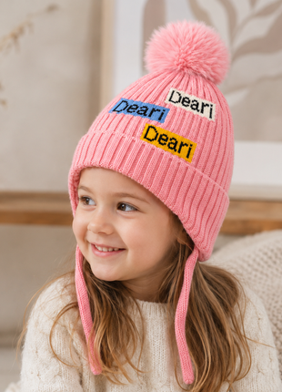 Kids Wool Winter Beanie with Fur Lining for Ages 3–10 Years
