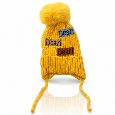 Kids Wool Winter Beanie with Fur Lining for Ages 3–10 Years