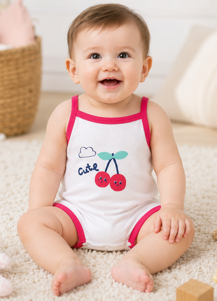 Baby Girls 100% Cotton Sleeveless Bodysuit Size 90 (12–18 Months)