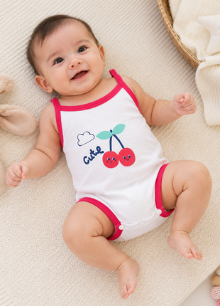 Baby Girls 100% Cotton Sleeveless Bodysuit Size 90 (12–18 Months)