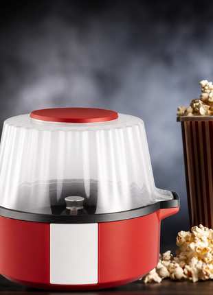 700W Retro Hot Air Popcorn Maker Machine 60g Capacity 220-240V with Measuring Scoop & Non-Slip Base