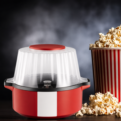 700W Retro Hot Air Popcorn Maker Machine 60g Capacity 220-240V with Measuring Scoop & Non-Slip Base
