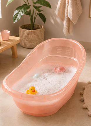 Portable  Infant Bath Tub Anti-Slip BPA-Free Plastic Baby Bathing Basin for Home Bathroom Newborn & Toddler