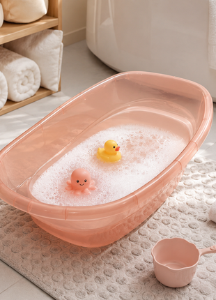 Portable  Infant Bath Tub Anti-Slip BPA-Free Plastic Baby Bathing Basin for Home Bathroom Newborn & Toddler