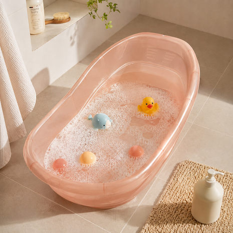 Portable  Infant Bath Tub Anti-Slip BPA-Free Plastic Baby Bathing Basin for Home Bathroom Newborn & Toddler