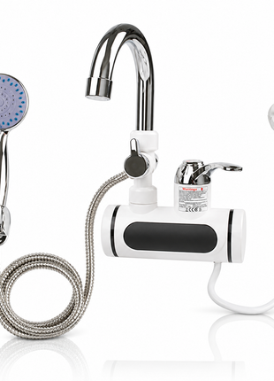 Instant Electric Water Heater Faucet with Hand Shower, Digital Temperature Display, 220V, Anti-Leak Protection