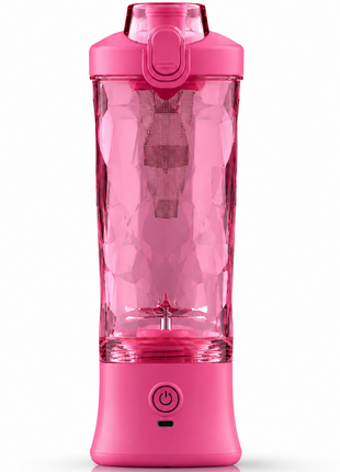 Portable Blender 600 ml USB-C Rechargeable 6-Blade Personal Smoothie and Shake Maker -Pink
