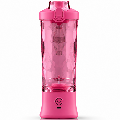 Portable Blender 600 ml USB-C Rechargeable 6-Blade Personal Smoothie and Shake Maker -Pink