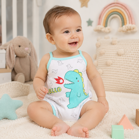 Baby Girls 100% Cotton Sleeveless Bodysuit Size 90 (12–18 Months)