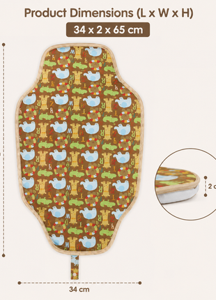 Waterproof Baby Changing Pad Mat Foldable Portable Diaper Changing Station Lightweight -Safari Animal Print