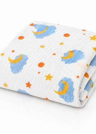 100% Cotton Muslin Baby Swaddle Blanket 110 x 110 cm Lightweight Breathable Soft Newborn Wrap Night