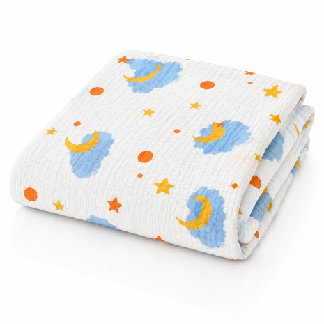 100% Cotton Muslin Baby Swaddle Blanket 110 x 110 cm Lightweight Breathable Soft Newborn Wrap Night