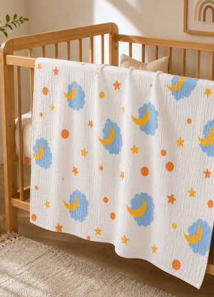 100% Cotton Muslin Baby Swaddle Blanket 110 x 110 cm Lightweight Breathable Soft Newborn Wrap Night