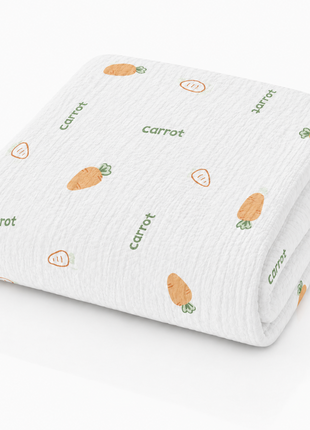 100% Cotton Muslin Baby Swaddle Blanket 110 x 110 cm Lightweight Breathable Soft Newborn Wrap Carrot