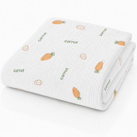 100% Cotton Muslin Baby Swaddle Blanket 110 x 110 cm Lightweight Breathable Soft Newborn Wrap Carrot