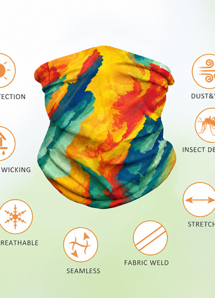 Stretch Microfiber Neck Gaiter Face Cover, Headband and Bandana for Sun, Dust, Outdoor Sports and Daily Use