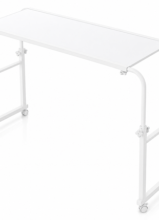 Height Adjustable Bedside Table on Wheels – Over‑Bed Laptop Desk, Lockable Wheels