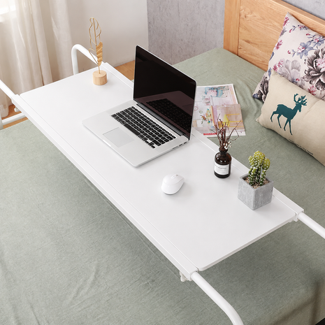 Height Adjustable Bedside Table on Wheels – Over‑Bed Laptop Desk, Lockable Wheels