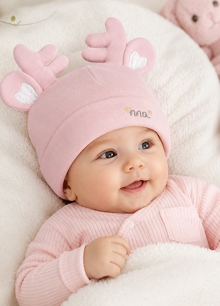 Cotton Baby Hat for 0–12 Months | Soft Lightweight Infant Cap with Ear Design | Boxed Gift Baby Beanie