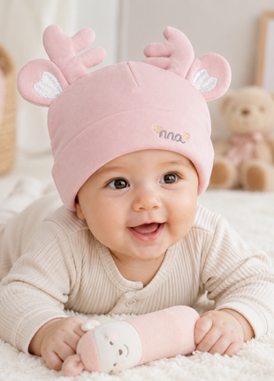 Cotton Baby Hat for 0–12 Months | Soft Lightweight Infant Cap with Ear Design | Boxed Gift Baby Beanie