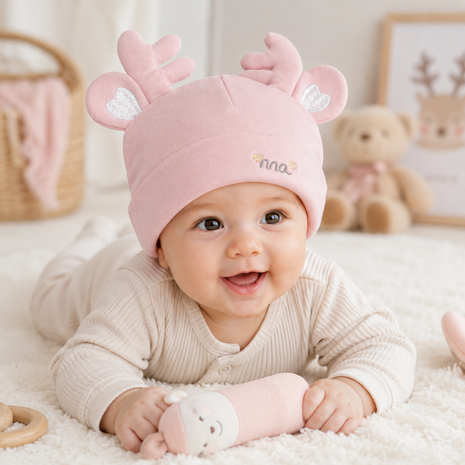 Cotton Baby Hat for 0–12 Months | Soft Lightweight Infant Cap with Ear Design | Boxed Gift Baby Beanie