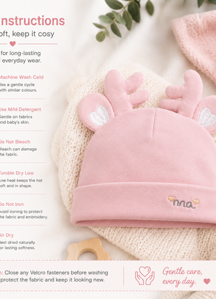 Cotton Baby Hat for 0–12 Months | Soft Lightweight Infant Cap with Ear Design | Boxed Gift Baby Beanie