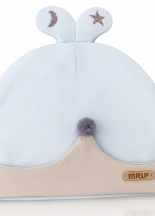 Newborn Cotton Bear Ear Baby Hat, Blue Animal Ear Infant Cap, Soft Warm Antistatic Beanie