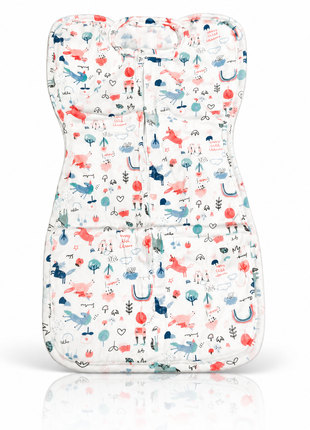 Baby Swaddle Sleep Sack with Twin Zip Closure, Functional Newborn Wrap Blanket, Nature Friends