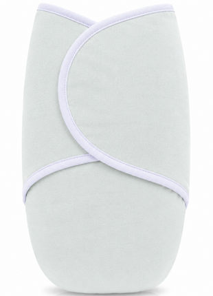 100% Cotton Baby Swaddle with Hook-and-Loop (Velcro) Fastening Small/Medium 3.2–6.4 kg Soft Breathable Baby Wrap -Mint