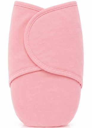 100% Cotton Baby Swaddle with Hook-and-Loop (Velcro) Fastening Small/Medium 3.2–6.4 kg Soft Breathable Baby Wrap -Pink
