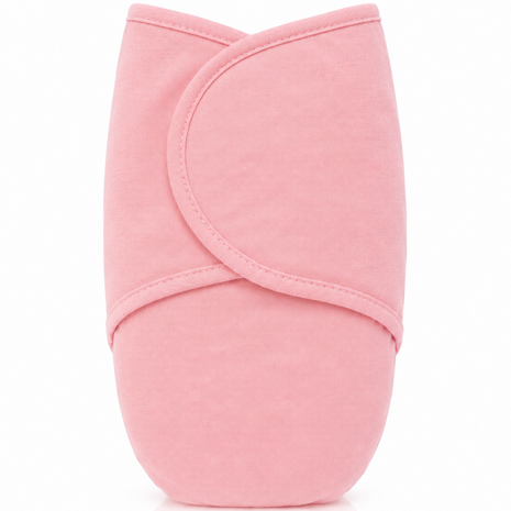 100% Cotton Baby Swaddle with Hook-and-Loop (Velcro) Fastening Small/Medium 3.2–6.4 kg Soft Breathable Baby Wrap -Pink