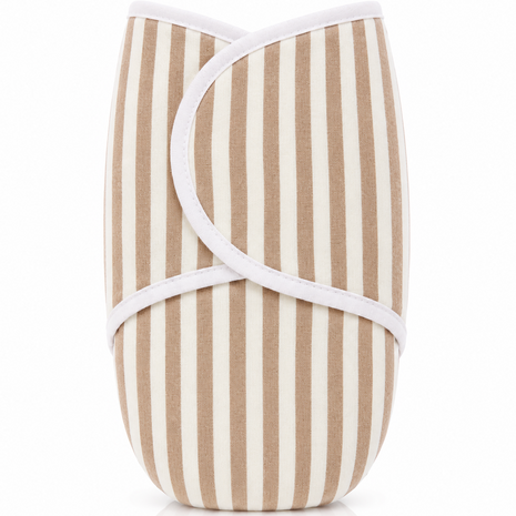 100% Cotton Baby Swaddle with Hook-and-Loop (Velcro) Fastening Small/Medium 3.2–6.4 kg Soft Breathable Baby Wrap -Stripe