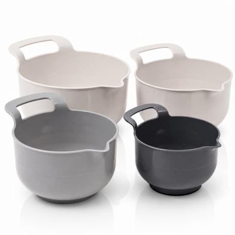4-Piece Nesting Mixing Bowl Set with Handles & Pour Spouts | BPA-Free