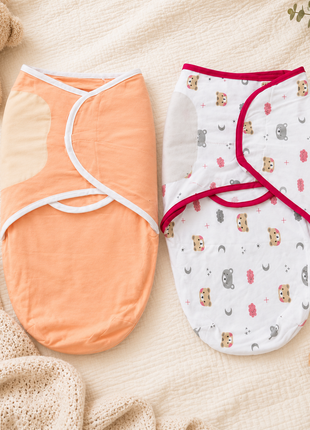 100% Cotton Baby Swaddle with Hook-and-Loop – Small/Medium (0–3 Months) – 2 Pack