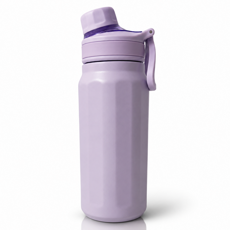 670ml Vacuum Insulated Sports Bottle with SUS316 Stainless Steel Inner, Leak-Resistant Flip Lid & Carry Handle for Hot and Cold Drinks