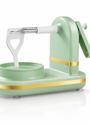 Manual Fruit Peeler with Adaptive Blade, Hand Crank, Suction Base