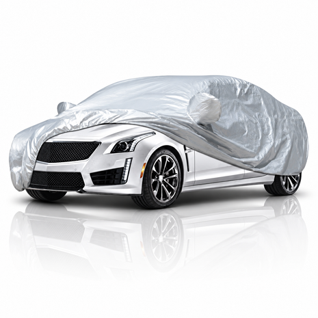 Waterproof PEVA Car Cover with UV Protection, Scratch Resistant, Breathable Elastic Hem, All-Weather Outdoor Vehicle Cover- Extra Large