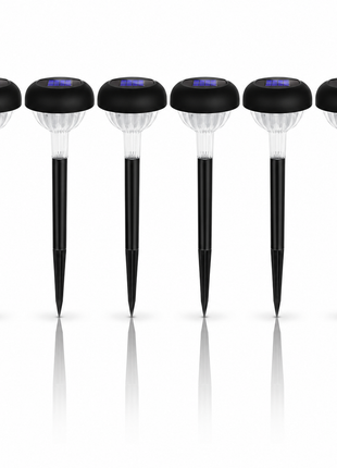 6 Pack Solar Garden Stake Lights, 305 mm Outdoor Pathway Lights