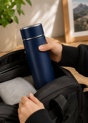 316 Stainless Steel Vacuum Thermal Mug with Insulated Lid and Portable Travel Design-Blue