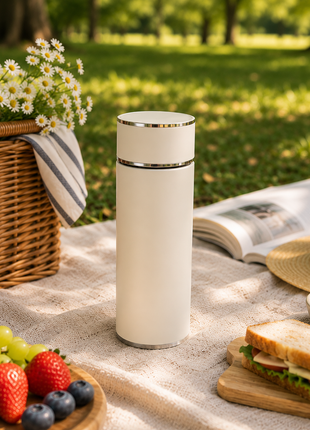 316 Stainless Steel Vacuum Thermal Mug with Insulated Lid and Portable Travel Design-Cream