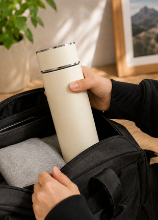 316 Stainless Steel Vacuum Thermal Mug with Insulated Lid and Portable Travel Design-Cream