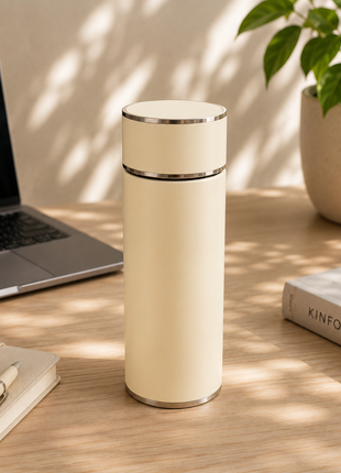 316 Stainless Steel Vacuum Thermal Mug with Insulated Lid and Portable Travel Design-Cream