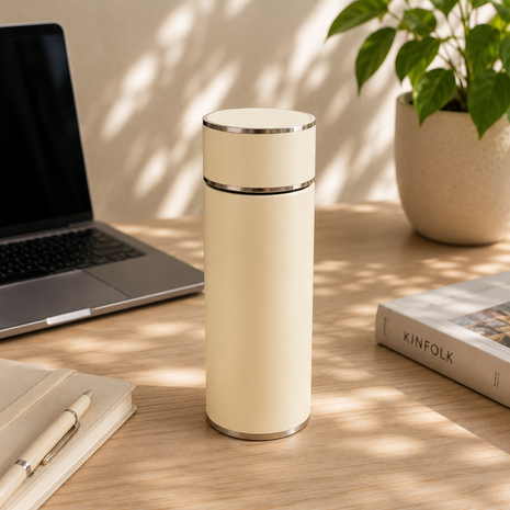316 Stainless Steel Vacuum Thermal Mug with Insulated Lid and Portable Travel Design-Cream