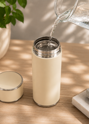 316 Stainless Steel Vacuum Thermal Mug with Insulated Lid and Portable Travel Design-Cream