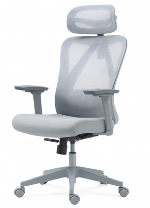 High‑Back Mesh Office Chair with Headrest – Adjustable 46‑56 cm Seat Height – Black or Grey